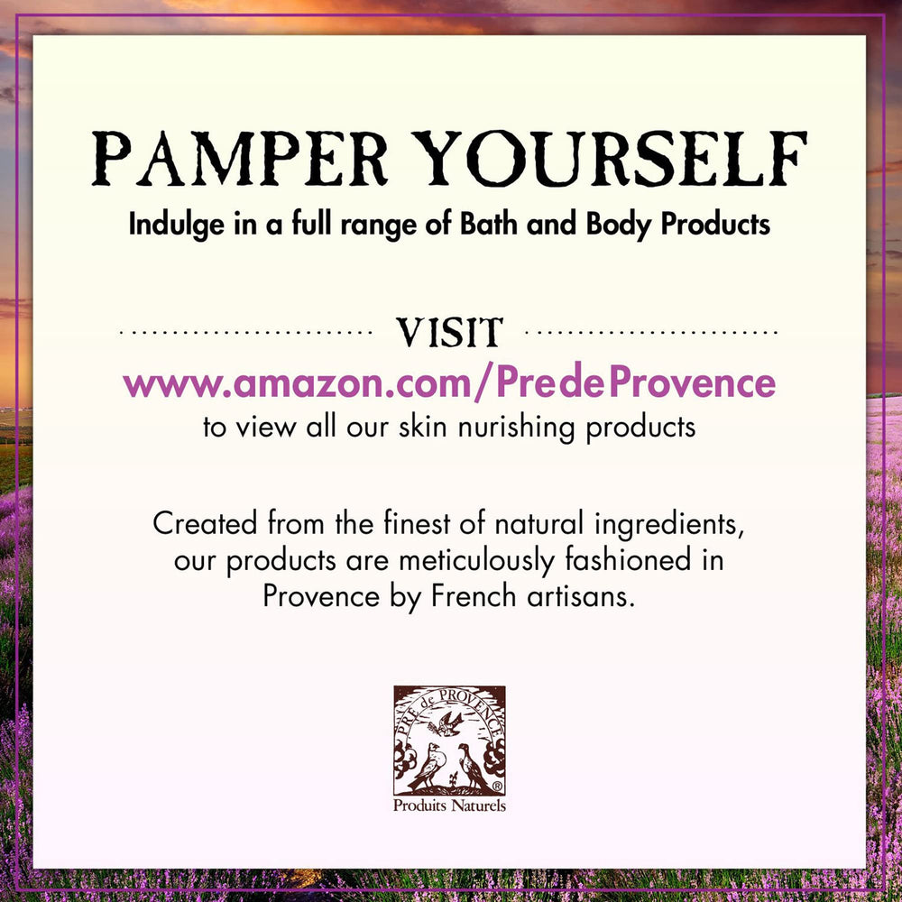Pre de Provence No. 63 label detail describing natural ingredients and performance