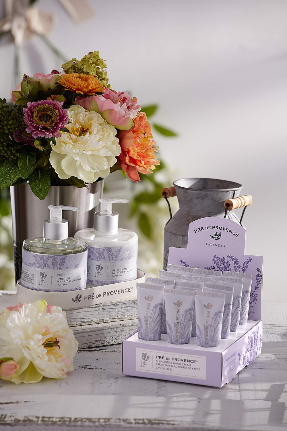 Elegant Pre de Provence label showcases artisanal French skincare.