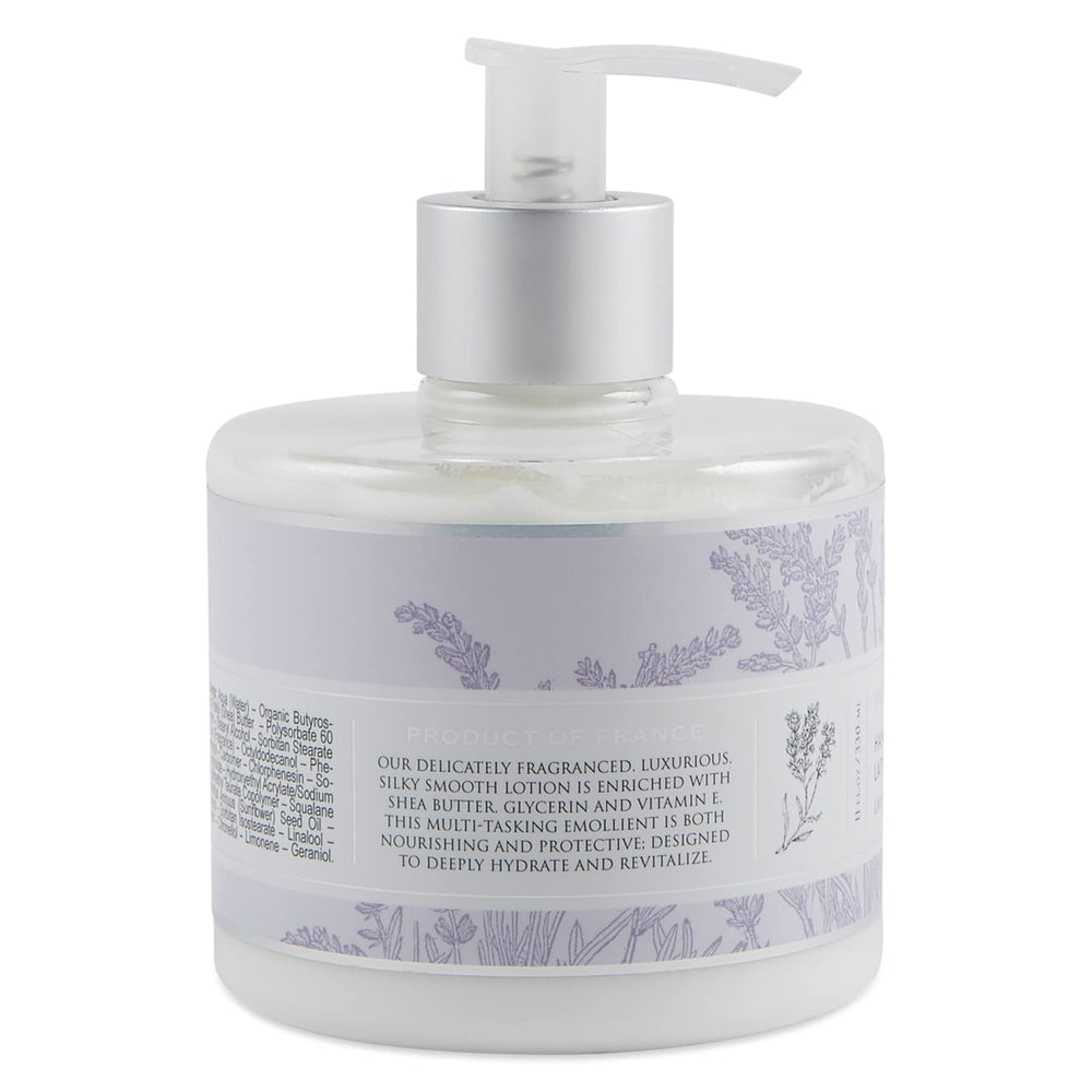 Close-up of Pre de Provence lotion texture for deep moisturization.