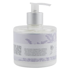 Close-up of Pre de Provence lotion texture for deep moisturization.