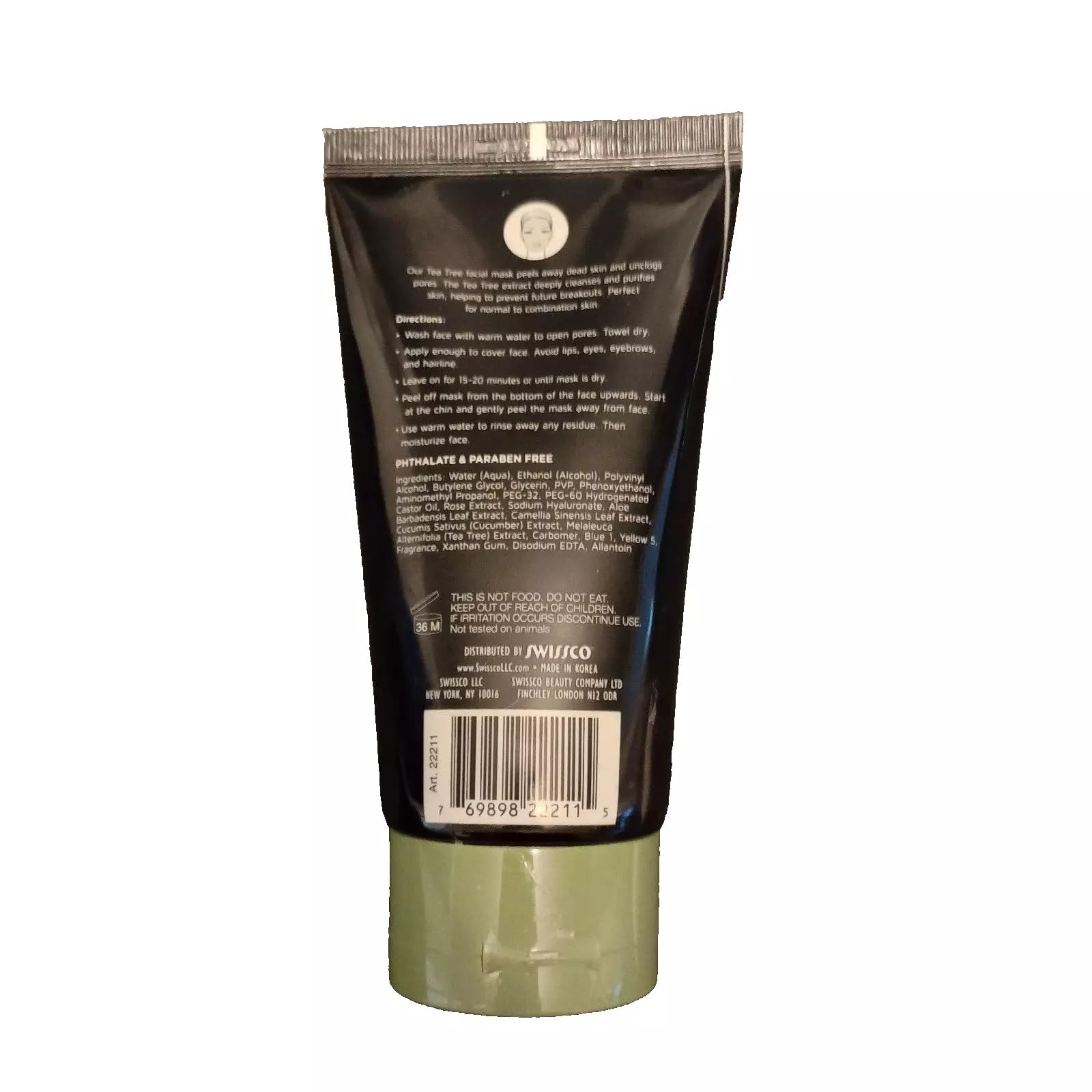Precision Beauty Tea Tree Peel-Off Mask during application with cooling sensation.