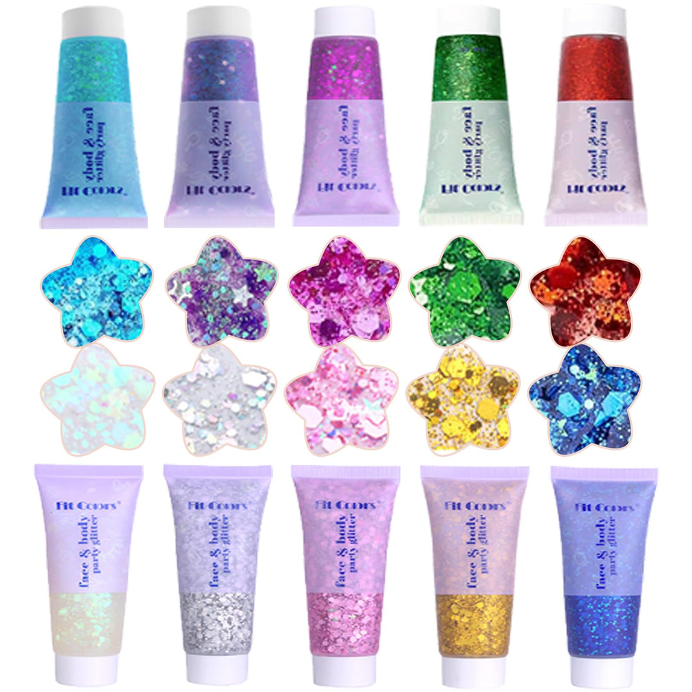 Prehot face glitter gel 30ml for radiant skin sparkle in white and silver