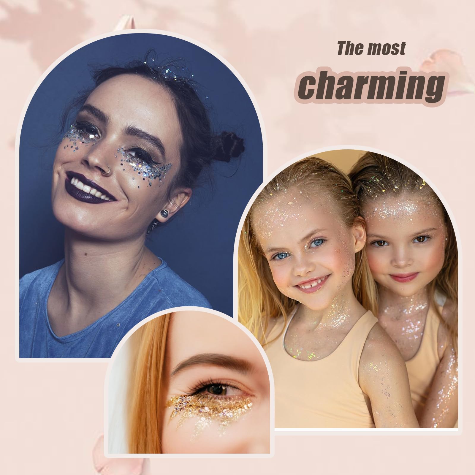 Prehot safe ingredients glitter gel suitable for sensitive skin.