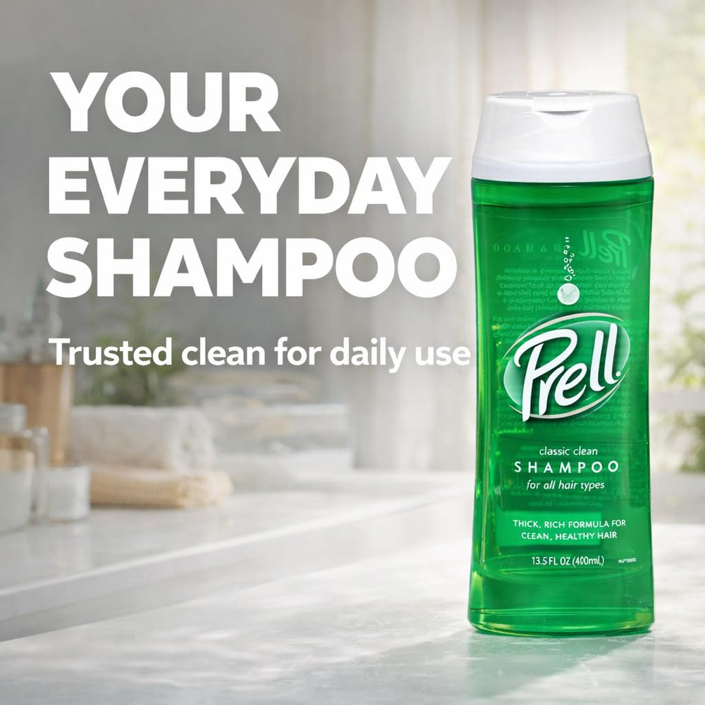 Prell Original Green Shampoo iconic packaging highlights trusted cleansing performance
