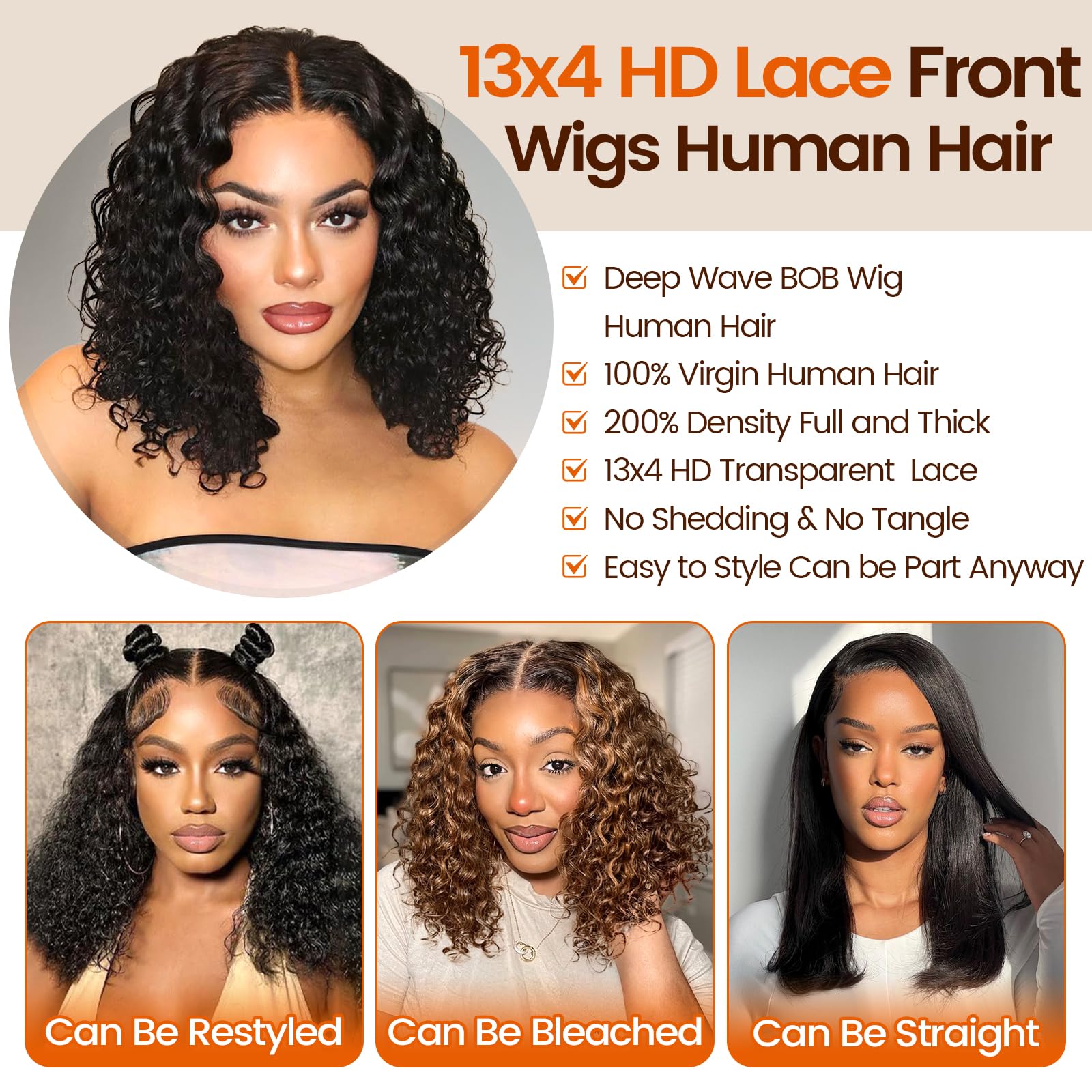 PREMAY 200 density wig closeup highlights fullness without tangling.
