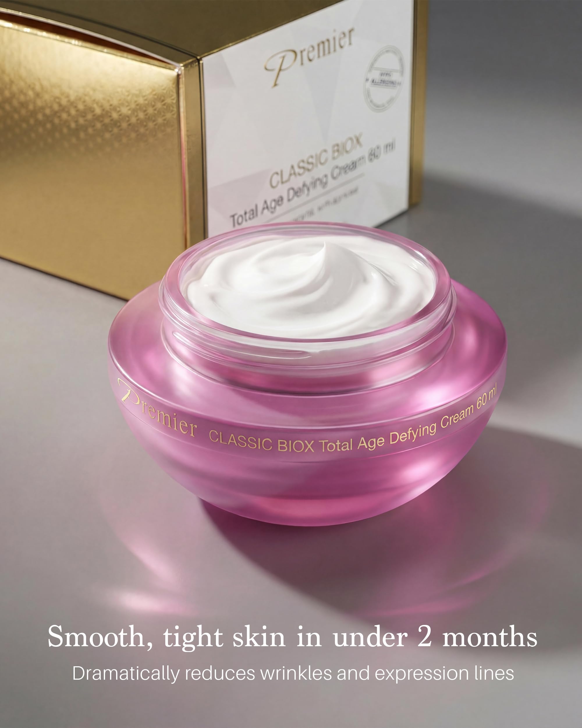 Premier BIOX cream texture swirl demonstrating smooth, non-greasy finish