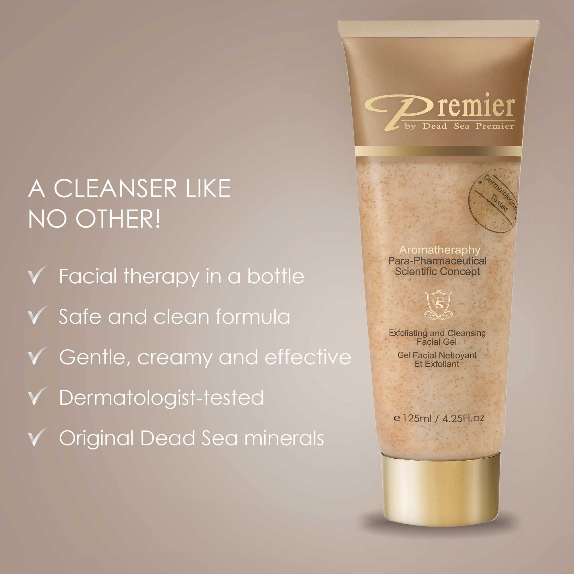 Premier Dead Sea Classic foaming facewash lather demonstrates rich foam for thorough cleansing