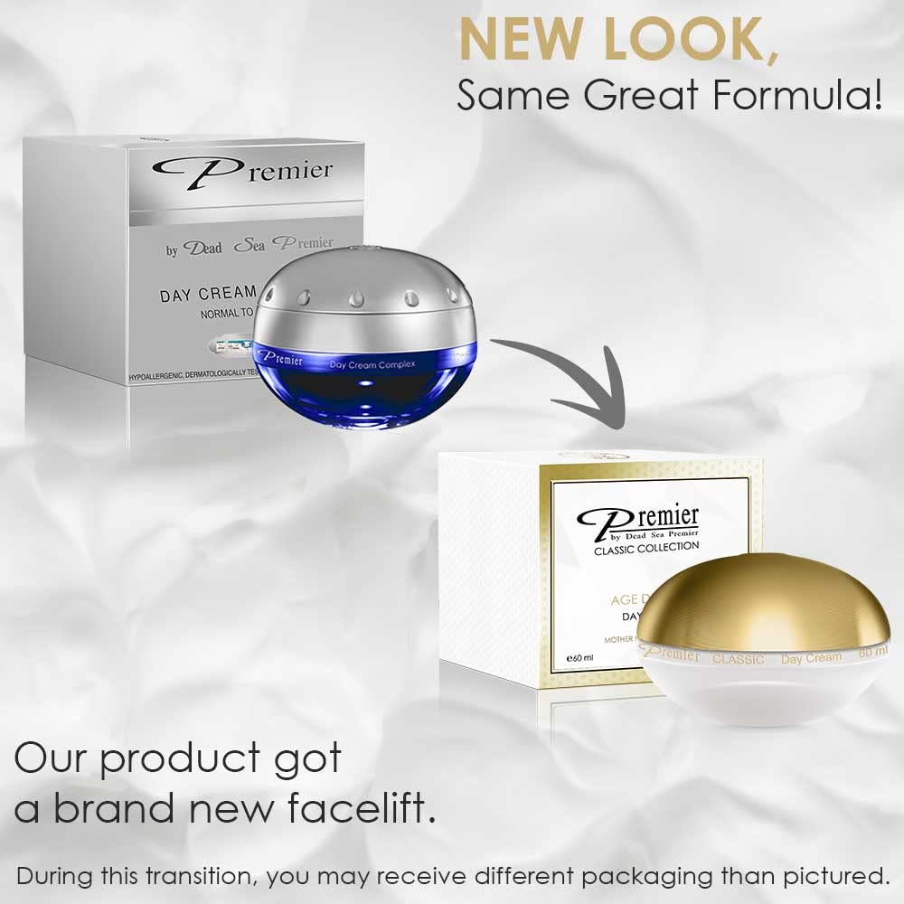 Premier Dead Sea Day Cream outer box ready for daily skincare routine.