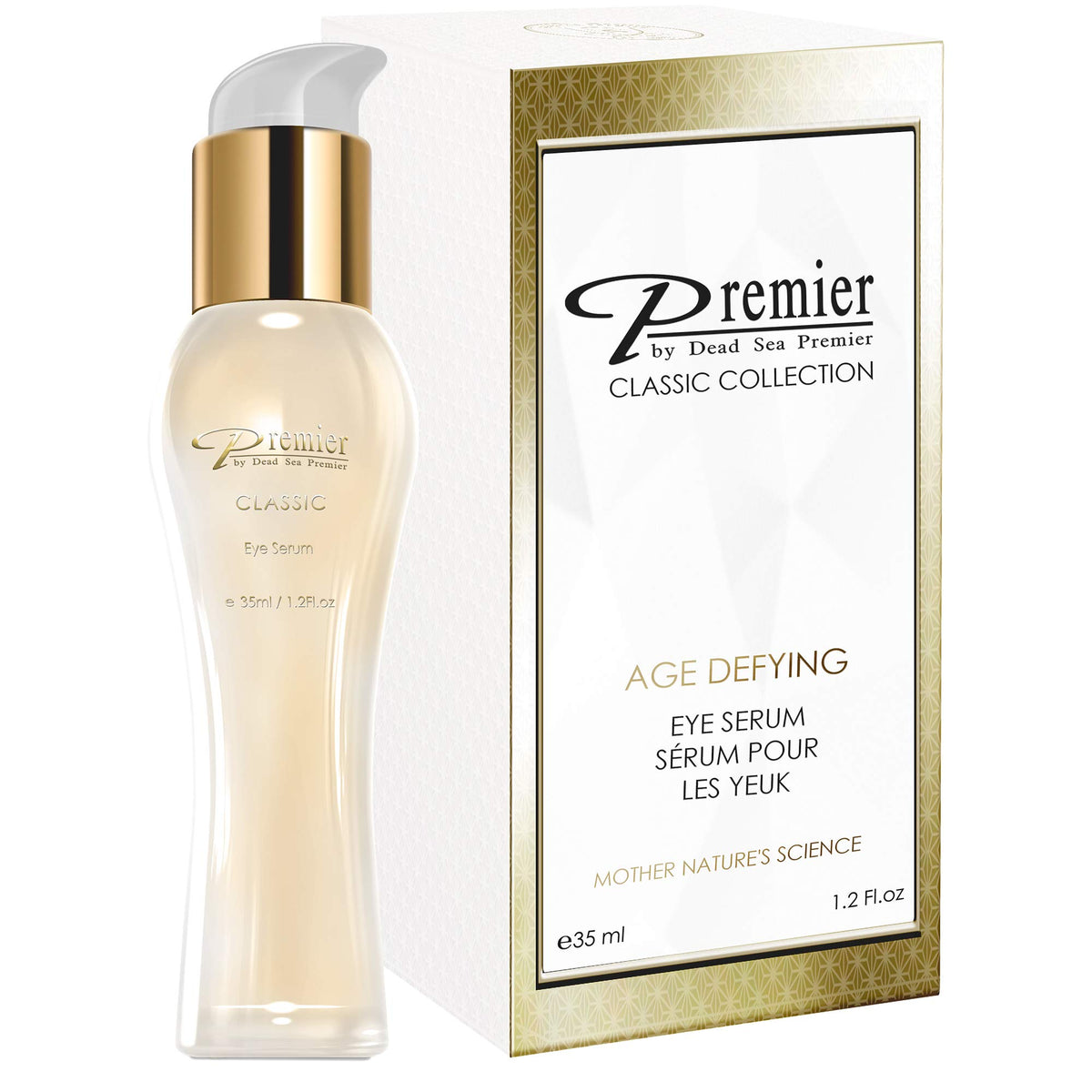 Premier Dead Sea Eye Serum bottle ready for daily eye care.