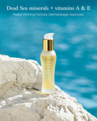 Premier Dead Sea Eye Serum packaging and outer box highlighting minerals.
