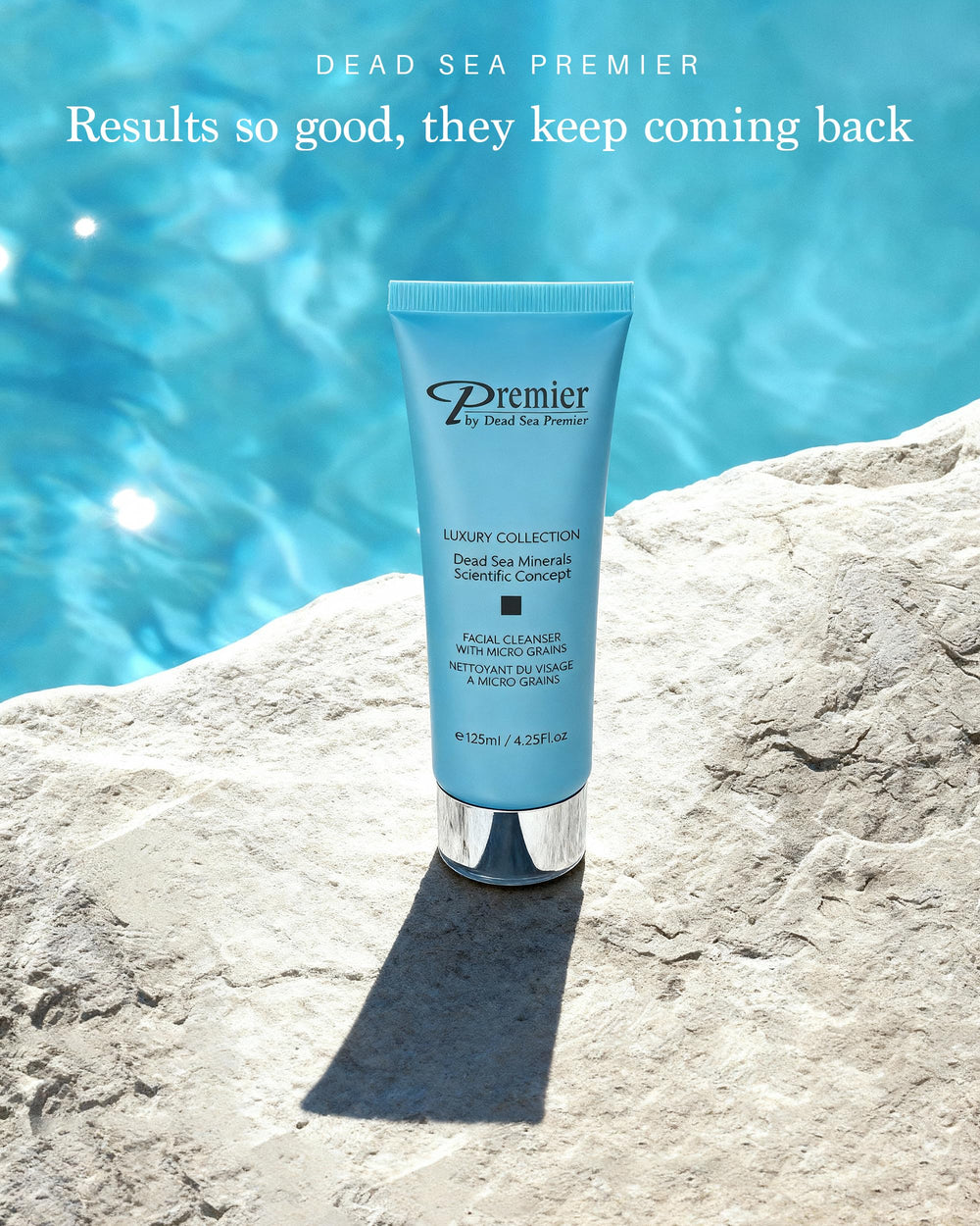 Premier Dead Sea Cleanser applied on skin as part of a daily routine.