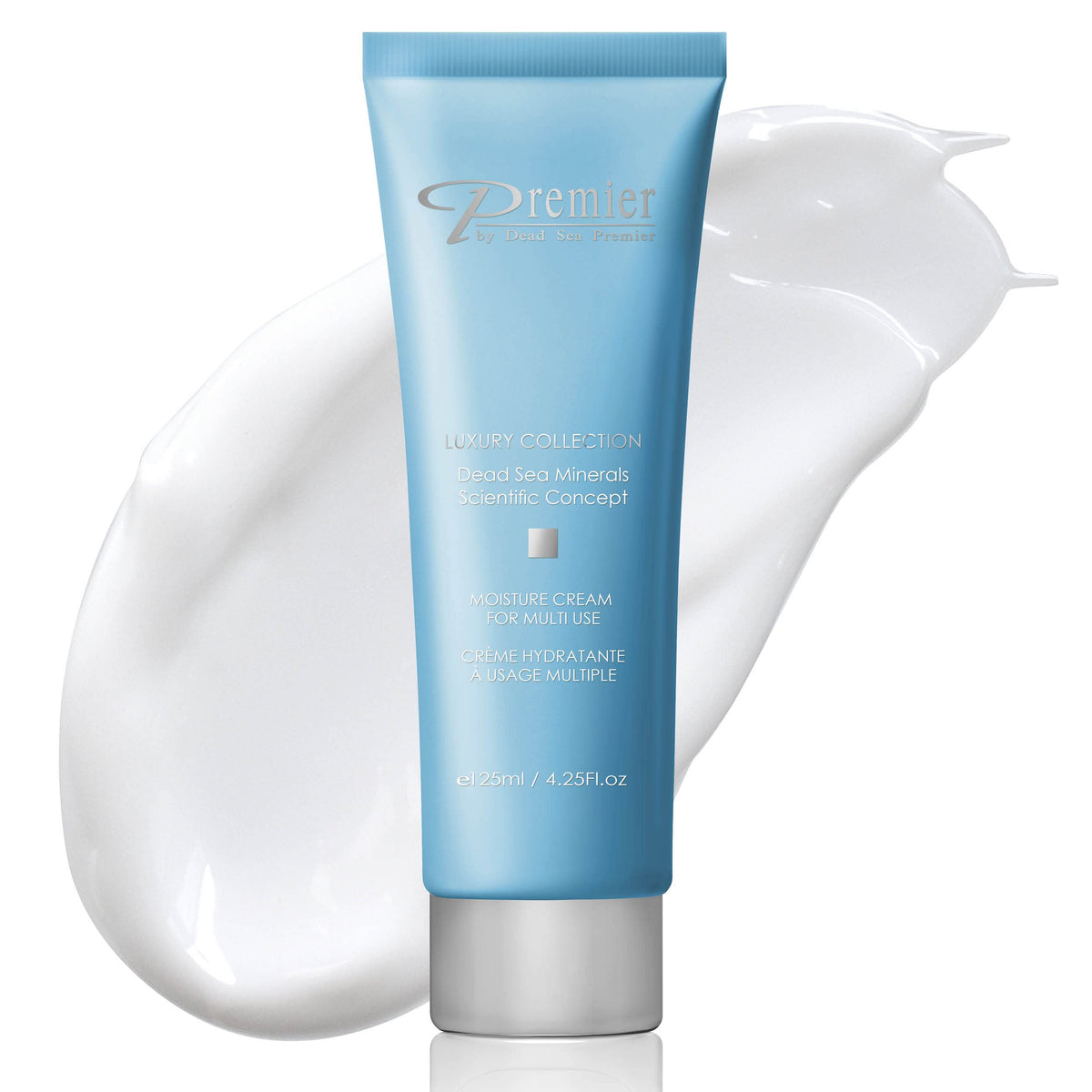 Premier Dead Sea Moisture Cream bottle on a clean backdrop for daily hydration.