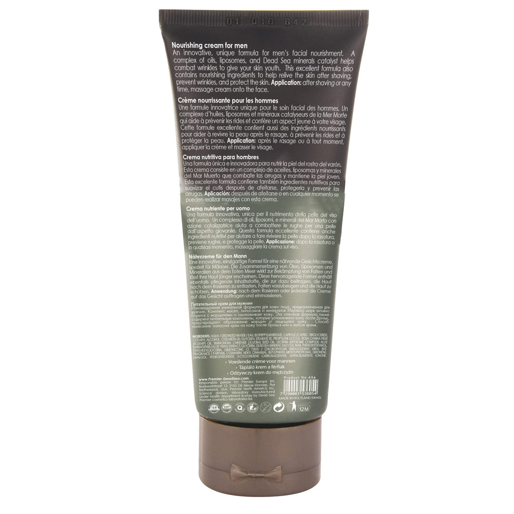 Premier Dead Sea Nourishing Cream for Men applying to the face for targeted daily care