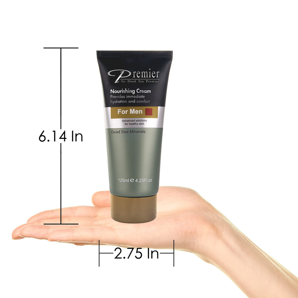 Premier Dead Sea Nourishing Cream for Men pump dispenser supports easy, controlled daily application