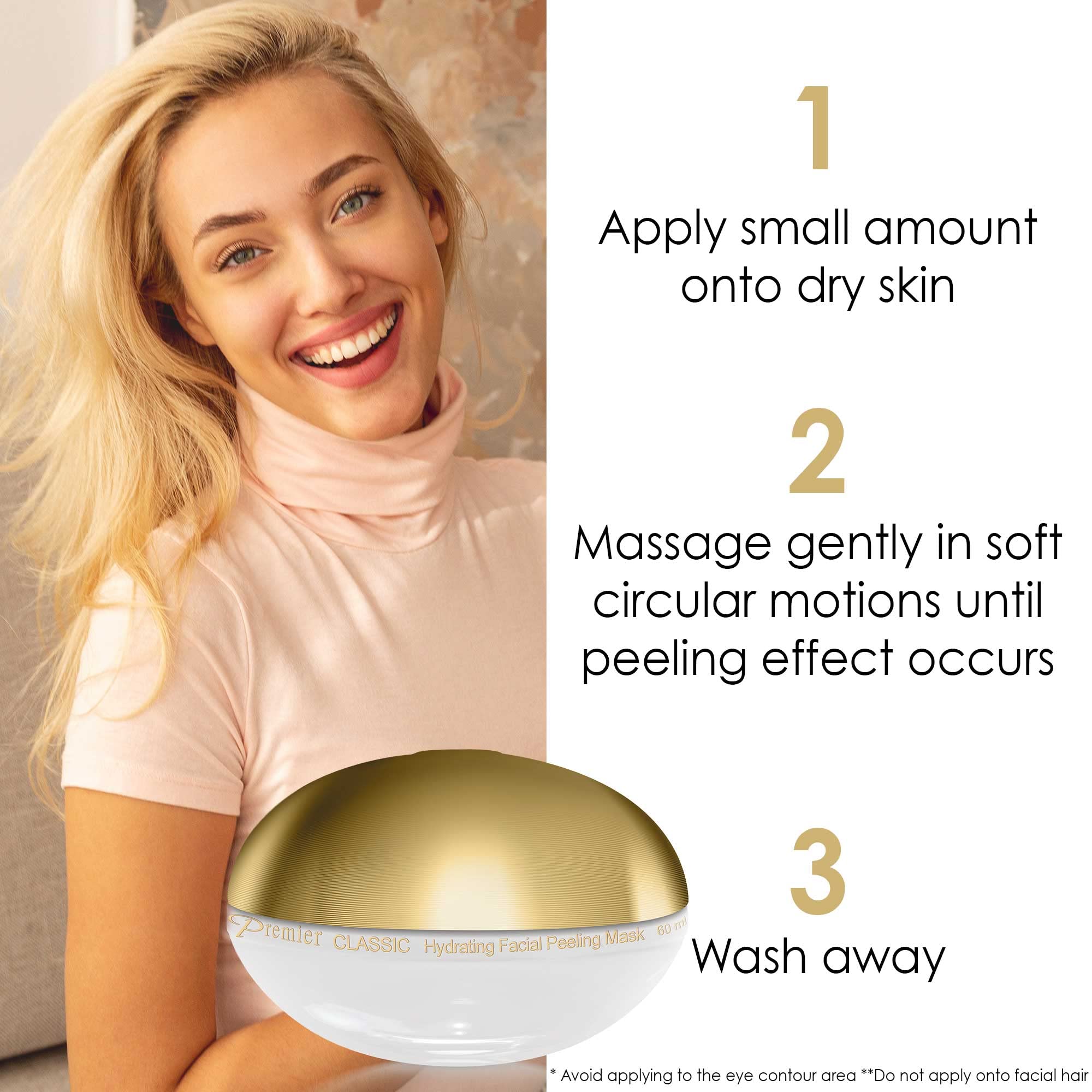 Application shot demonstrates gentle massage for smoother, nourished skin.