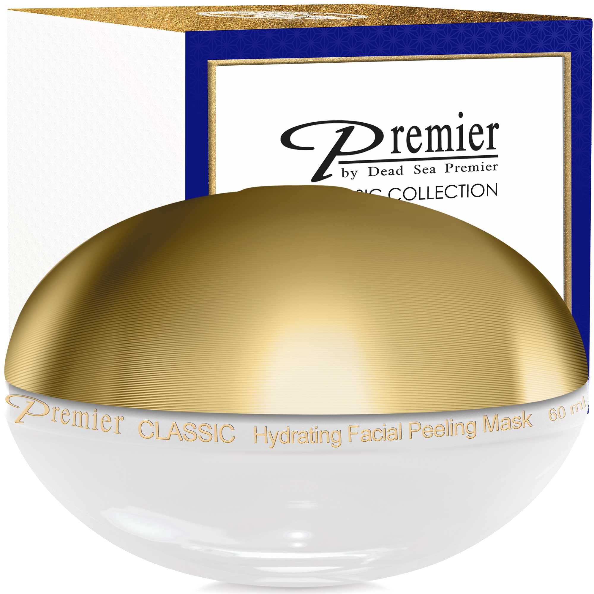 Premier Dead Sea Refining Facial Peeling Gel bottle demonstrates gentle exfoliation for fresh skin.