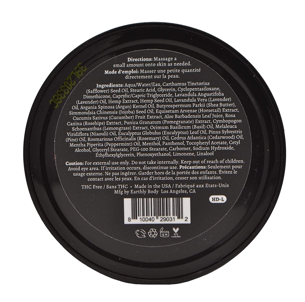 Cream texture on skin for quick absorption by Premium Hemp Extract Daily Earthly Body