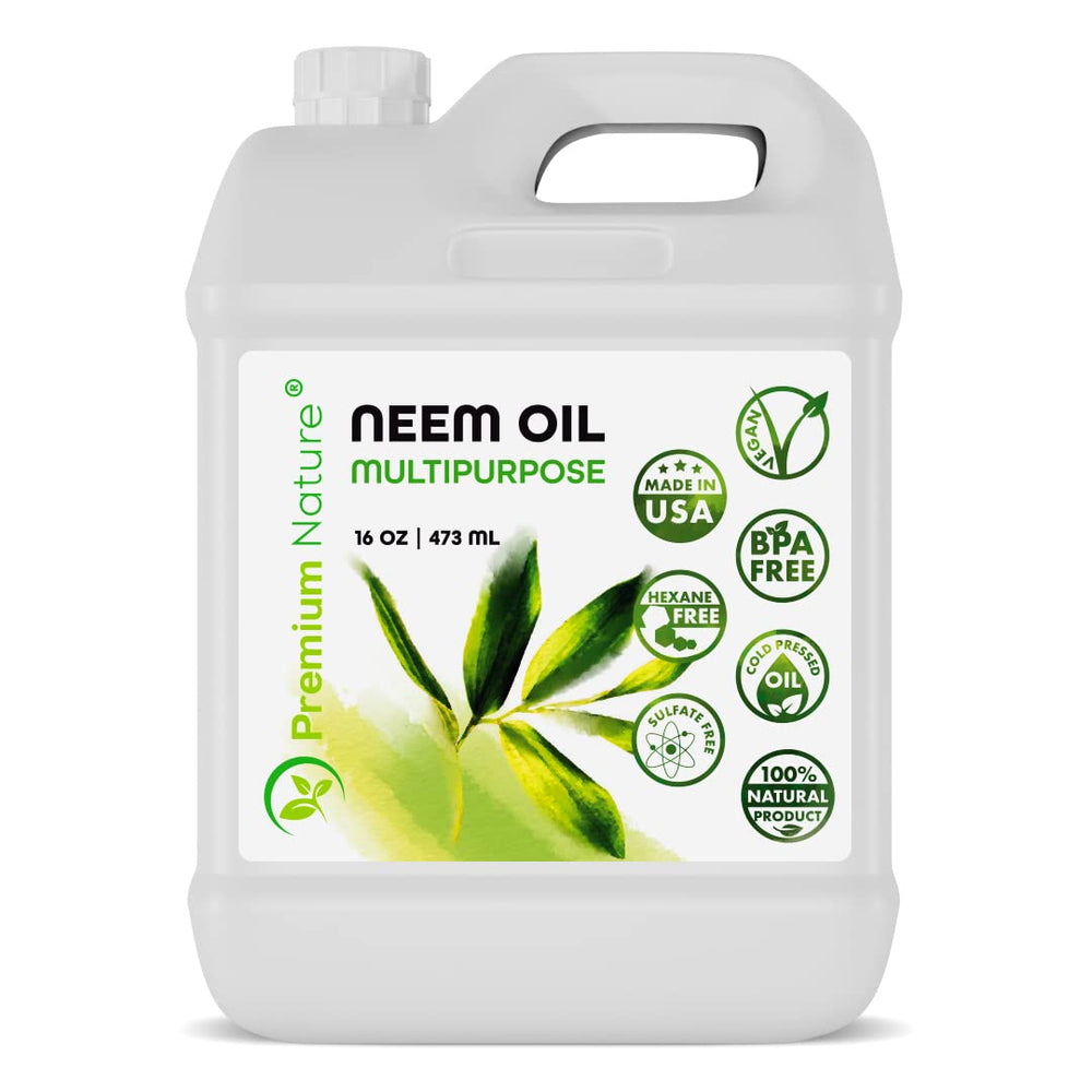 Premium Nature Neem oil spray 16oz for plants promotes healthy, hydrated leaves.