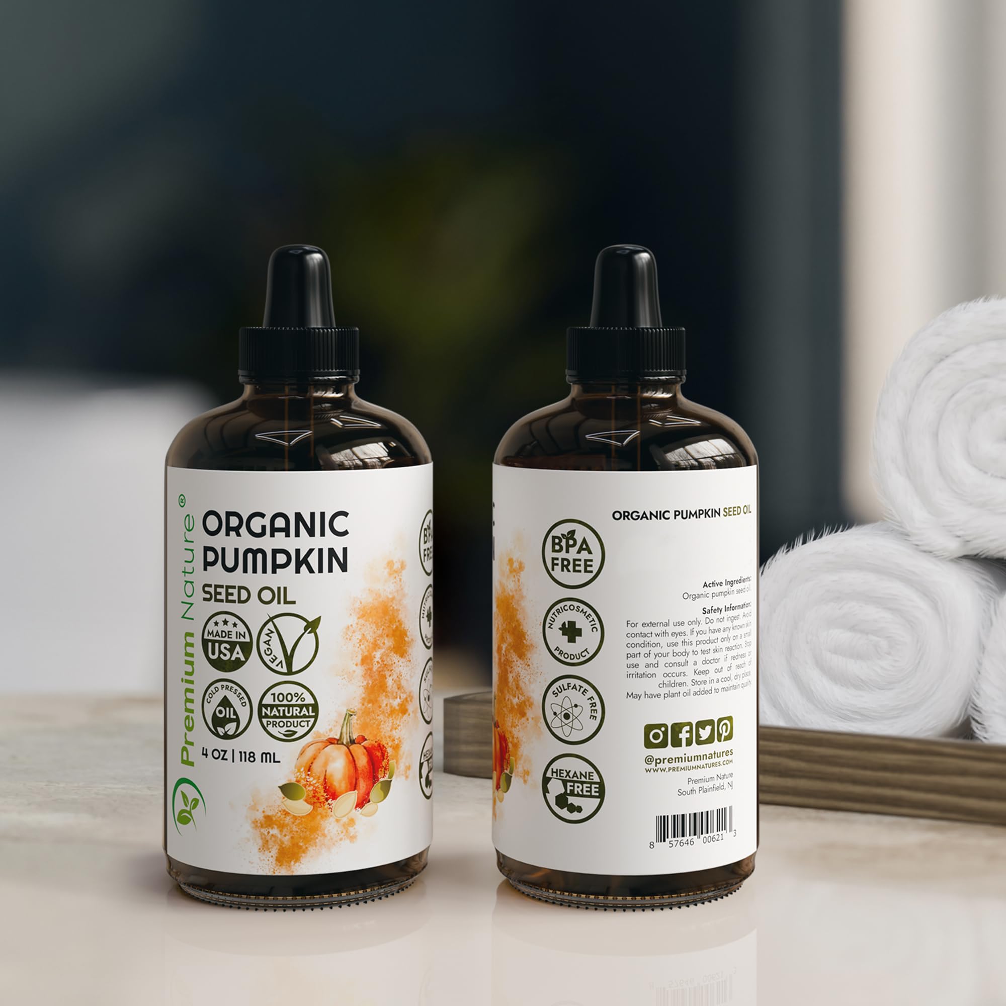 Shiny hair after daily use with Premium Nature Pumpkin Seed Oil.