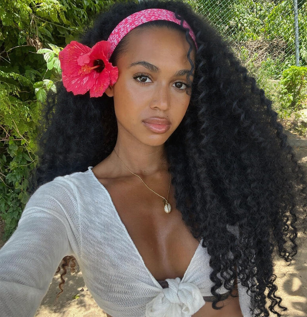 PREMPO Curly Headband Wig with water-wave texture for quick, natural-looking wear