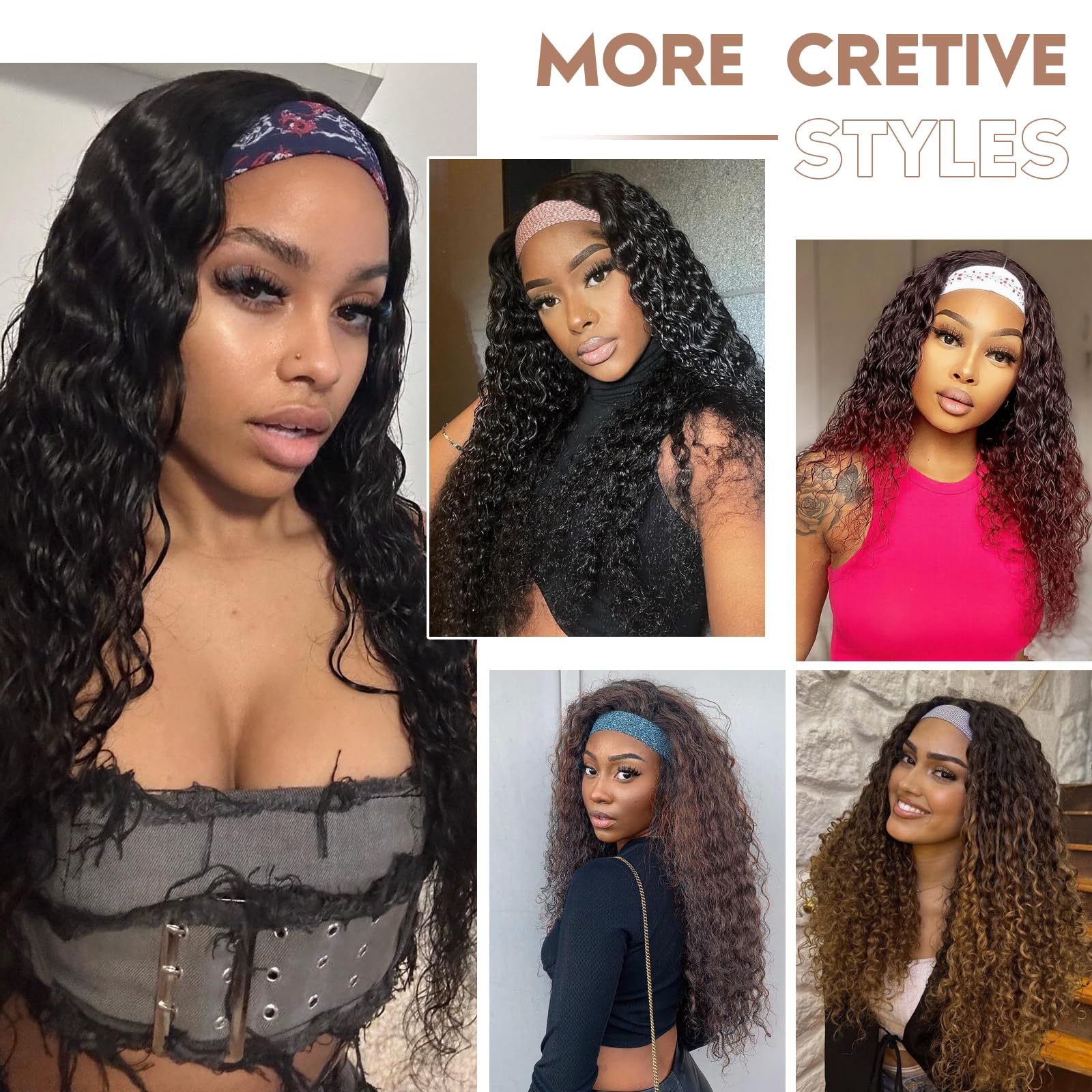 PREMPO Headband Wig features silk elastic cap for comfortable, skin-friendly fit