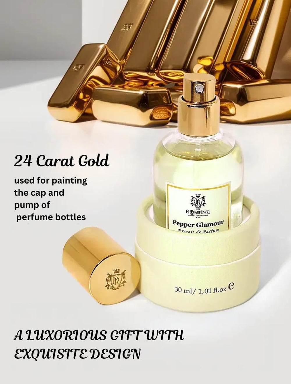 PREparfumer Pepper Glamour bergamot note splash for fresh daytime lift.
