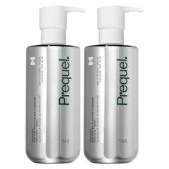 Prequel Gleanser bottle with pump for unscented, hydrating daily cleansing.