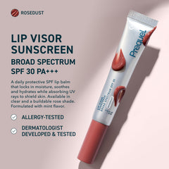Prequel Skin Lip Visor Mint Flavor provides SPF protection and refreshing taste.