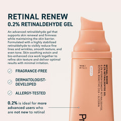 Prequel Skin Retinal Renew gel texture close-up showing smooth, even application.