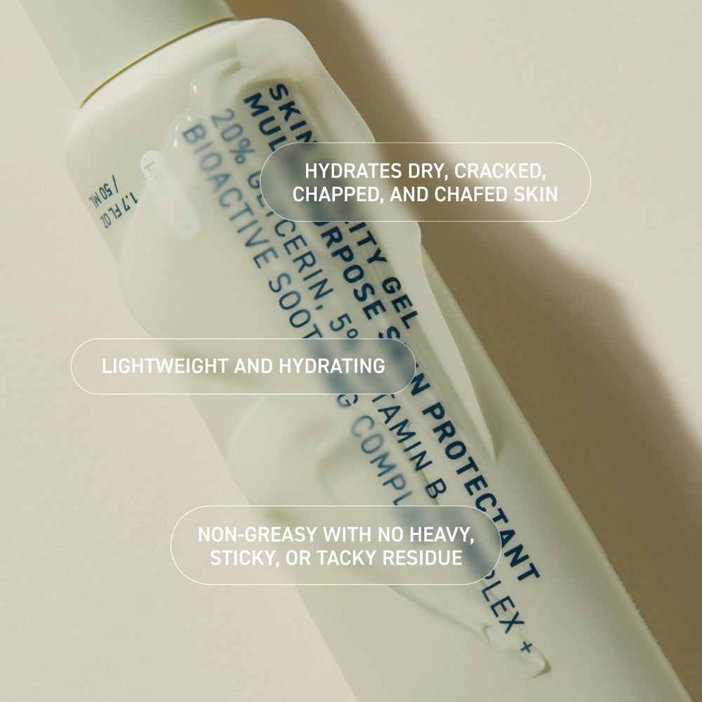Prequel Skin Utility Gel for dry areas like elbows and knees.