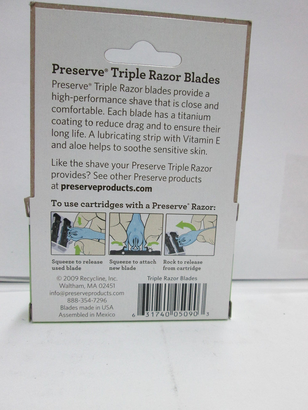 Preserve 4-pack packaging highlighting recycled materials and sustainability