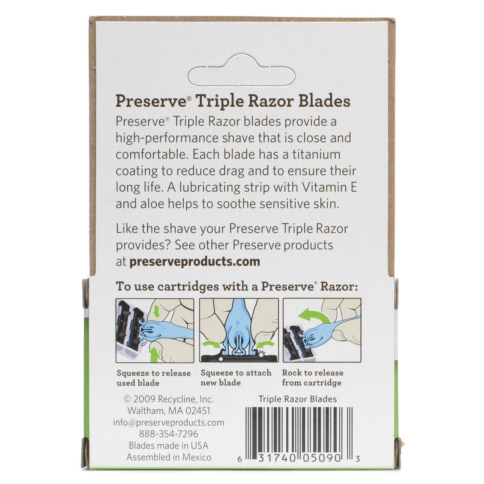Preserve replacement blade with quick-release tab for easy switching