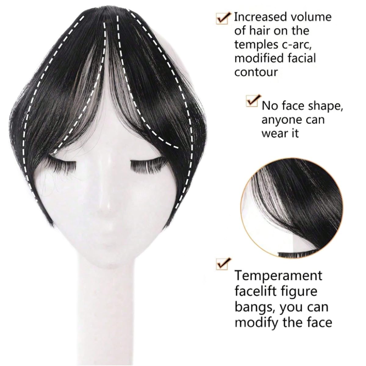 Pretelytiti Bangs Hair Clip adjustable length lets you tailor the fringe to your features.