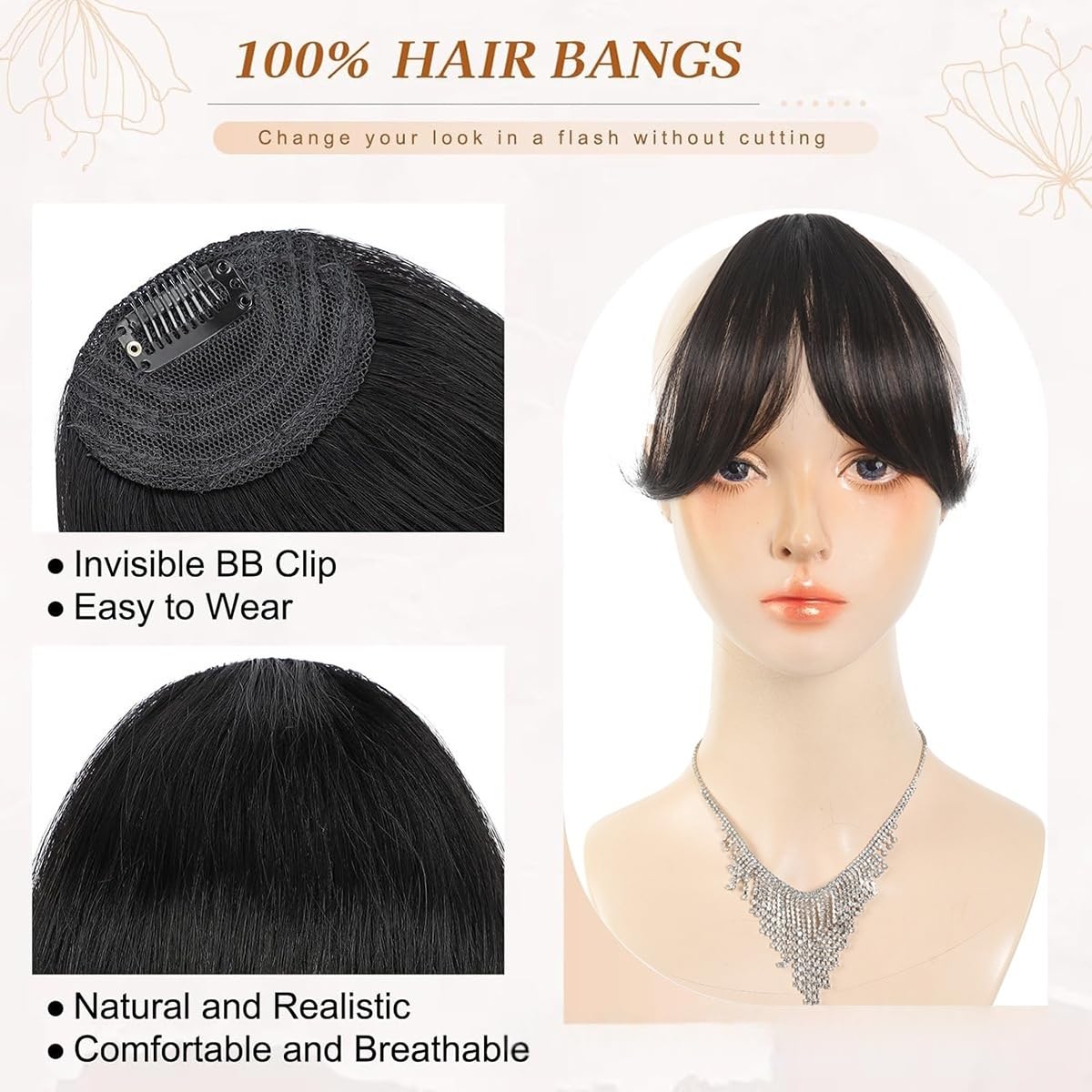 Pretelytiti Bangs Hair Clip ideal for daily wear and versatile styling.