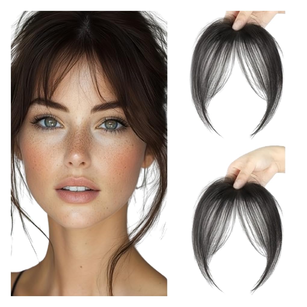 Pretelytiti Bangs Hair Clip natural black fringe for instant natural-looking coverage.