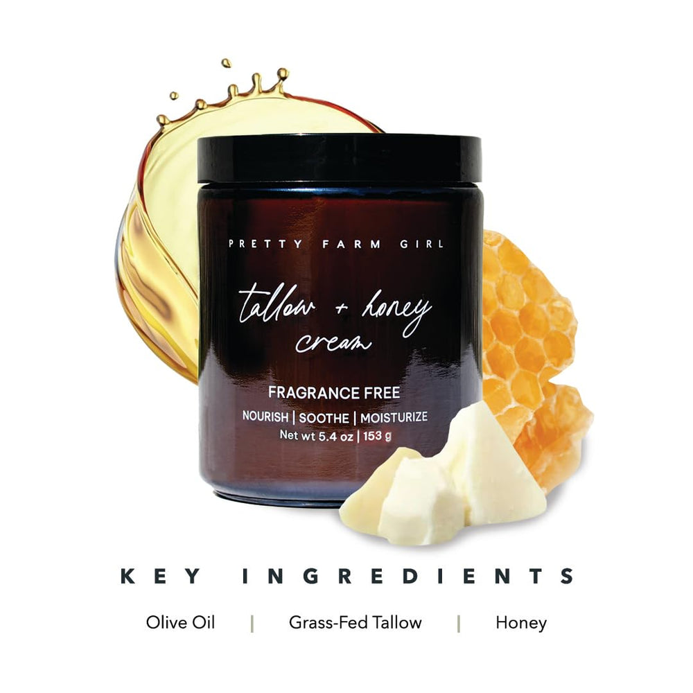 Pretty Farm Girl Tallow + Honey Body Butter application on skin demonstrates quick absorption