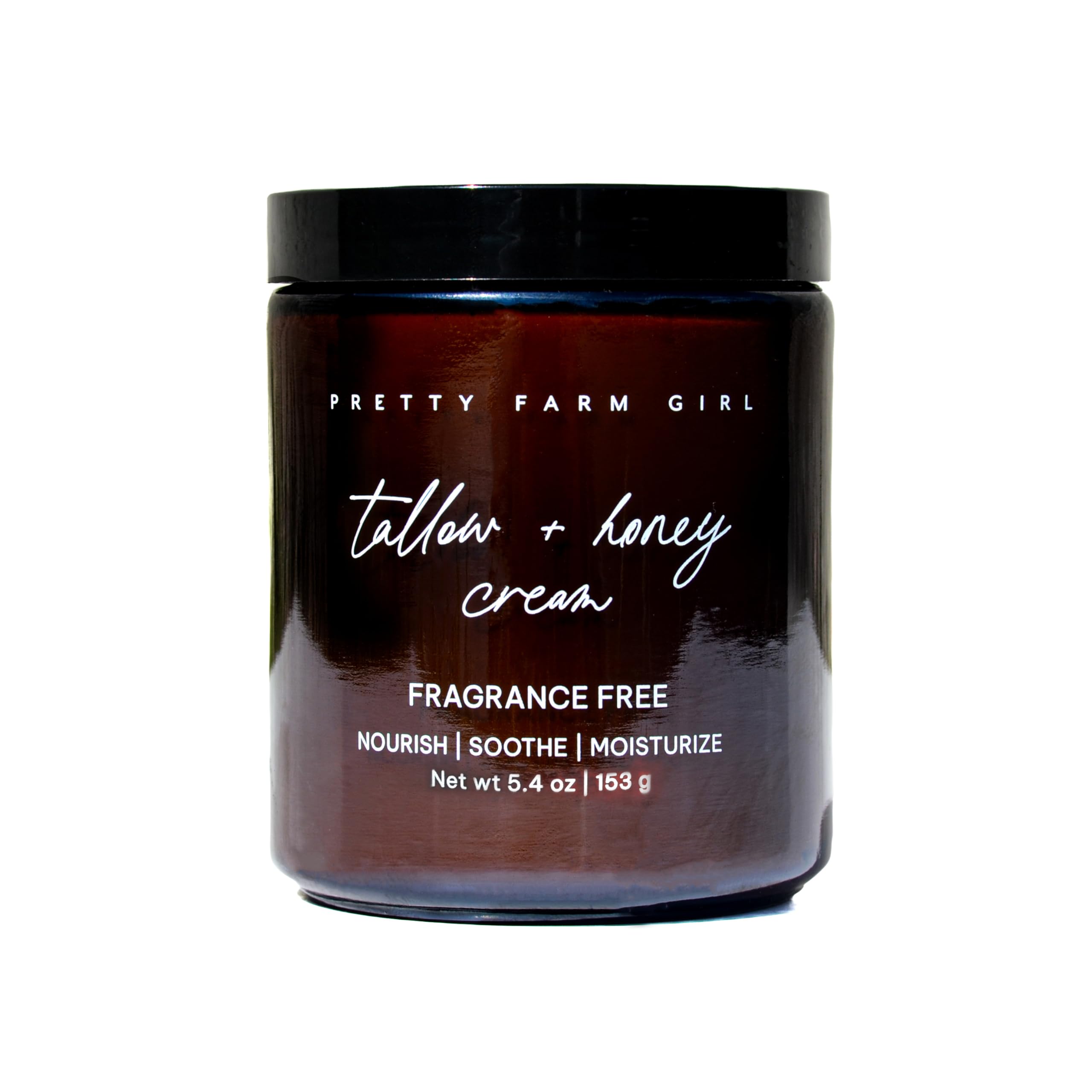 Pretty Farm Girl Tallow + Honey Body Butter jar closeup shows rich hydration for dry skin