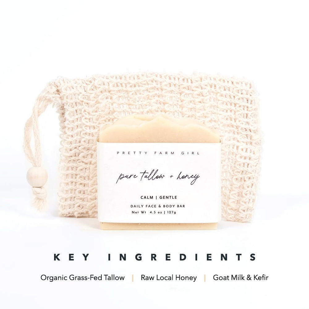 Pretty Farm Girl Vitamin Rich Tallow Goat Milk formula for nourished skin.