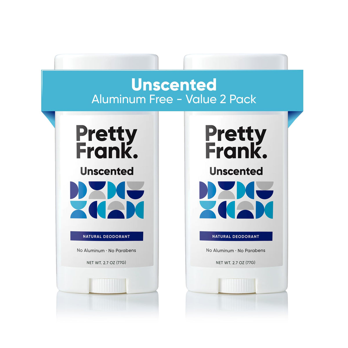 Pretty Frank unscented deodorant stick 2-pack for all-day odor control
