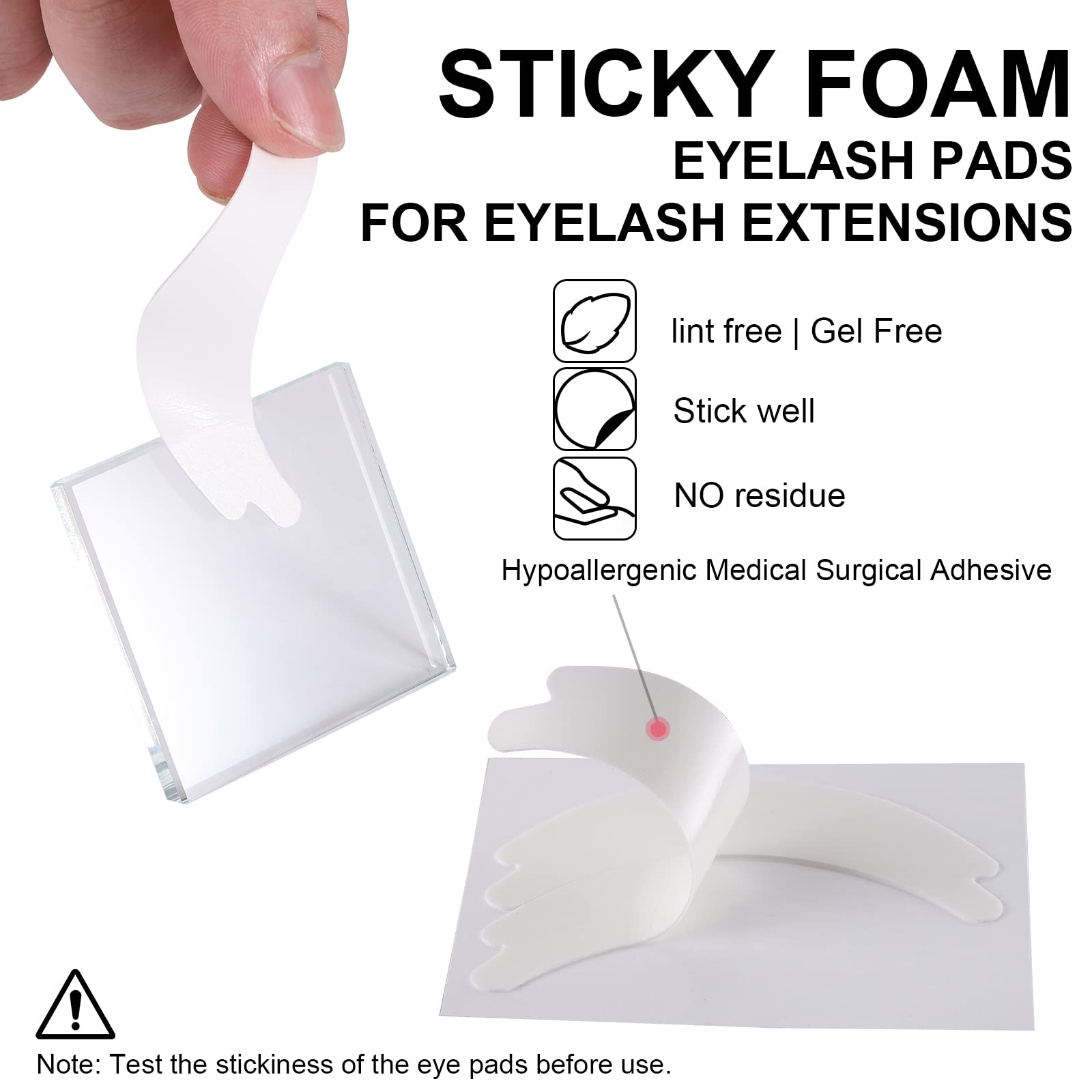 Pretty Memory eye pad in use during lash application keeps bottom lashes secure.