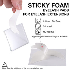 Pretty Memory eye pad in use during lash application keeps bottom lashes secure.