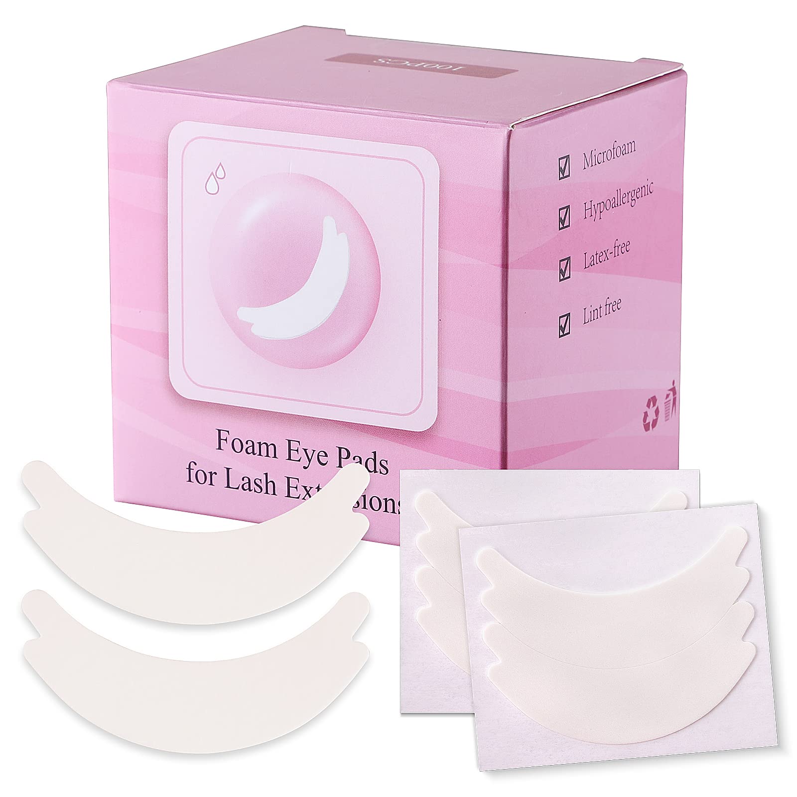 Pretty Memory eye pad stack demonstrates hygienic, lint-free design for lash technicians.