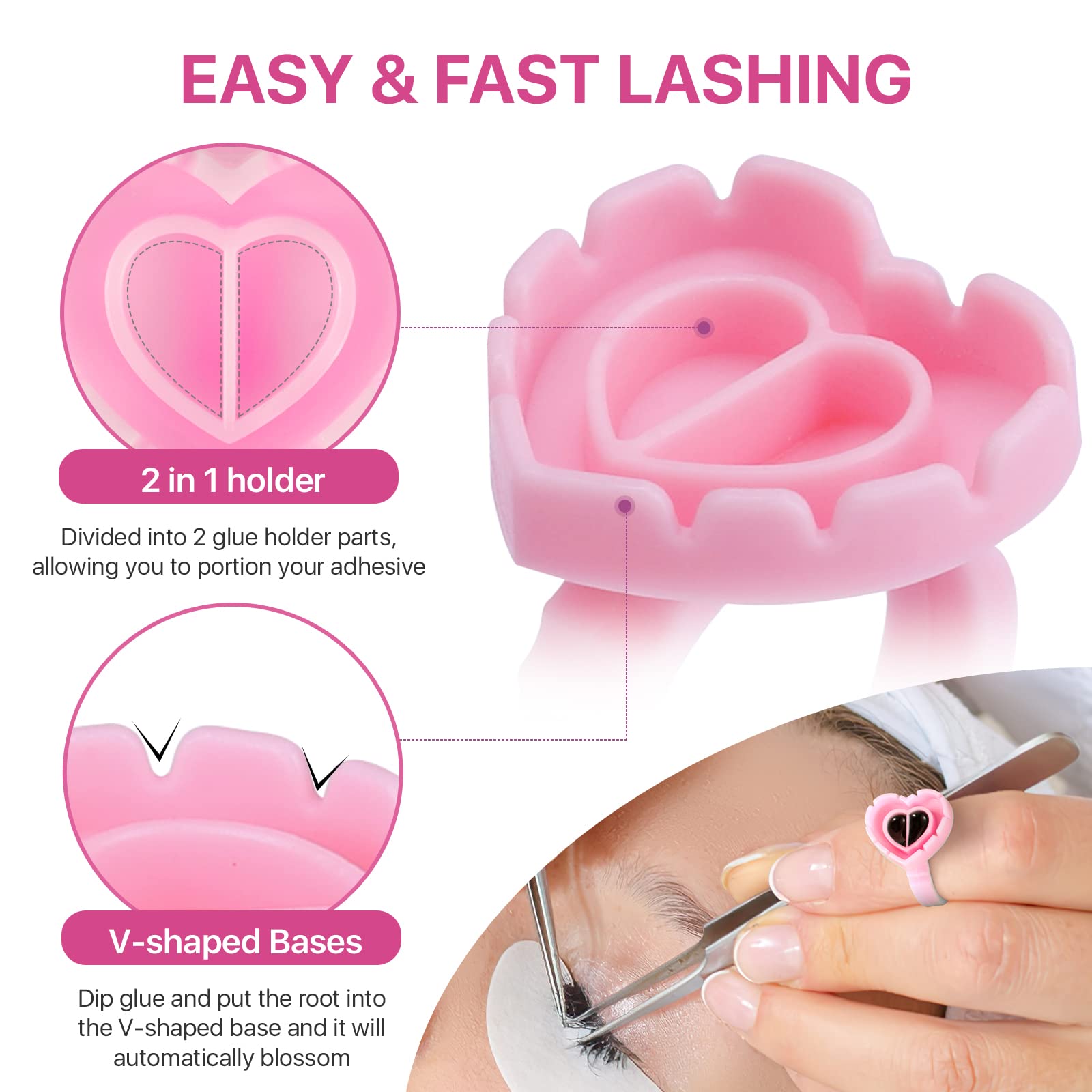 Pretty memory eyelash glue designed for practice-only sessions.