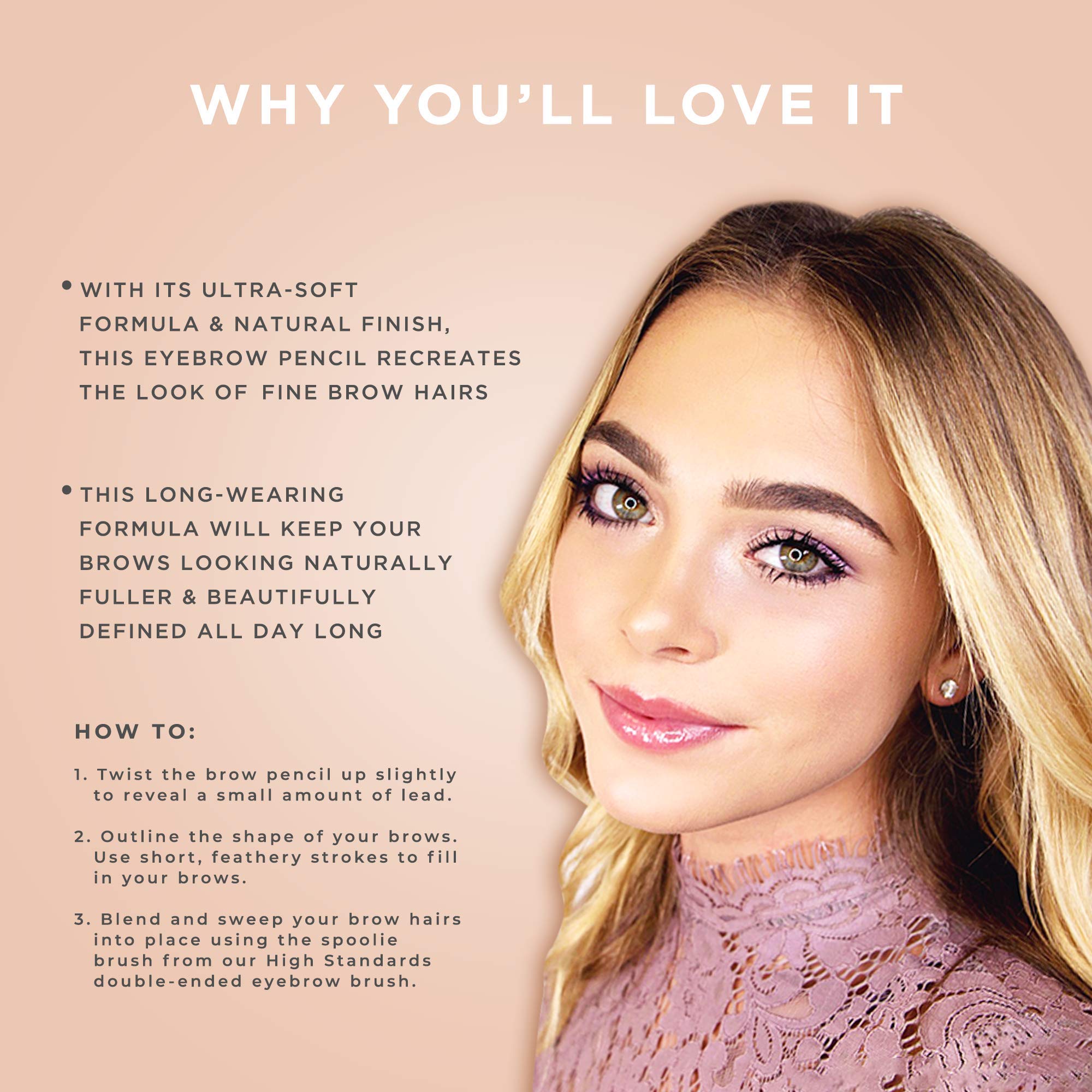 Pretty Vulgar Brow Pencil application on arches creates defined eyebrows naturally.