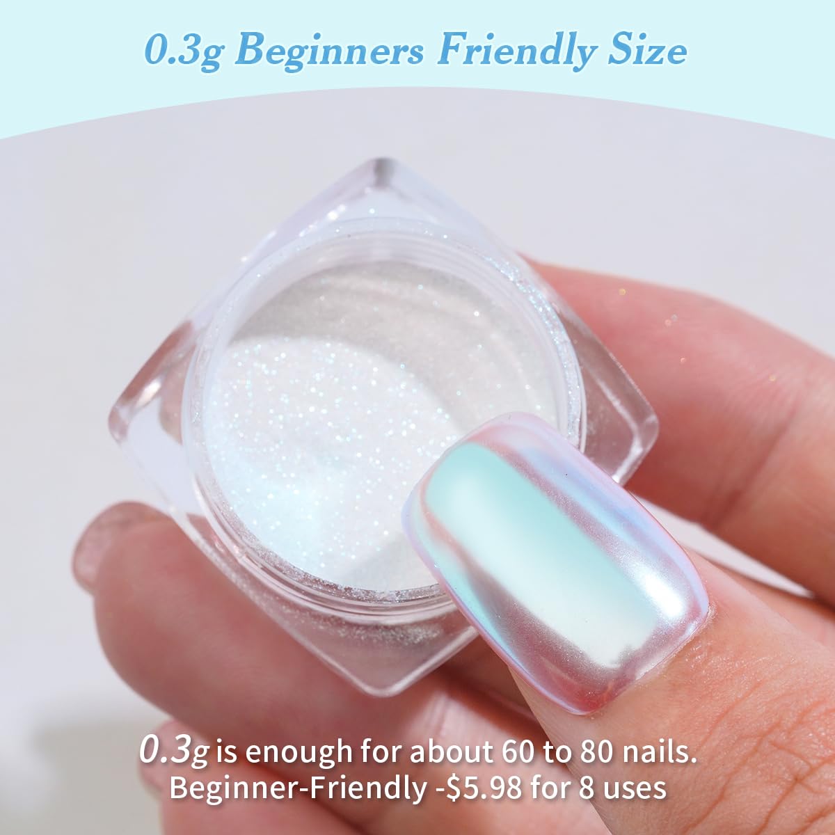 PrettyDiva Nail Powder sponges and tools for easy beginner application.