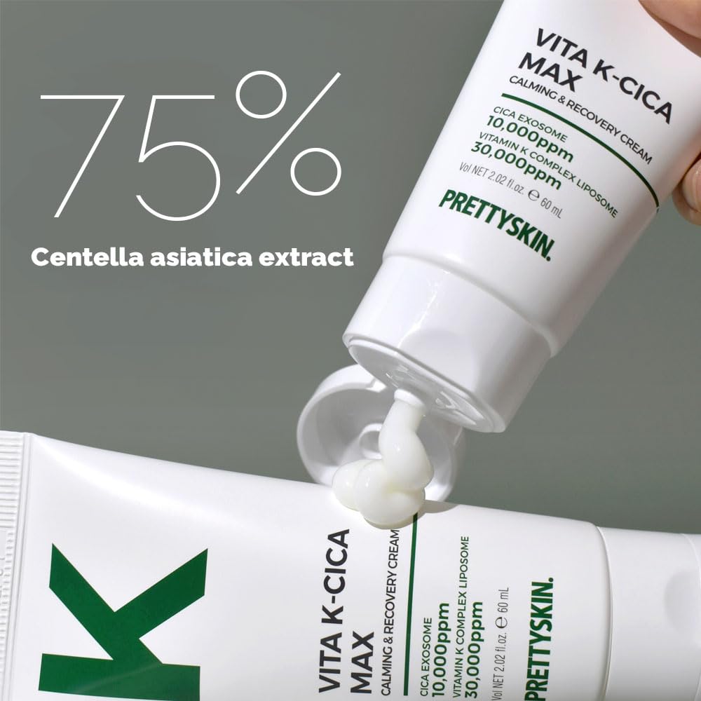 Dispense pump of PRETTYSKIN Cica Exosome Cream for clean, controlled application.