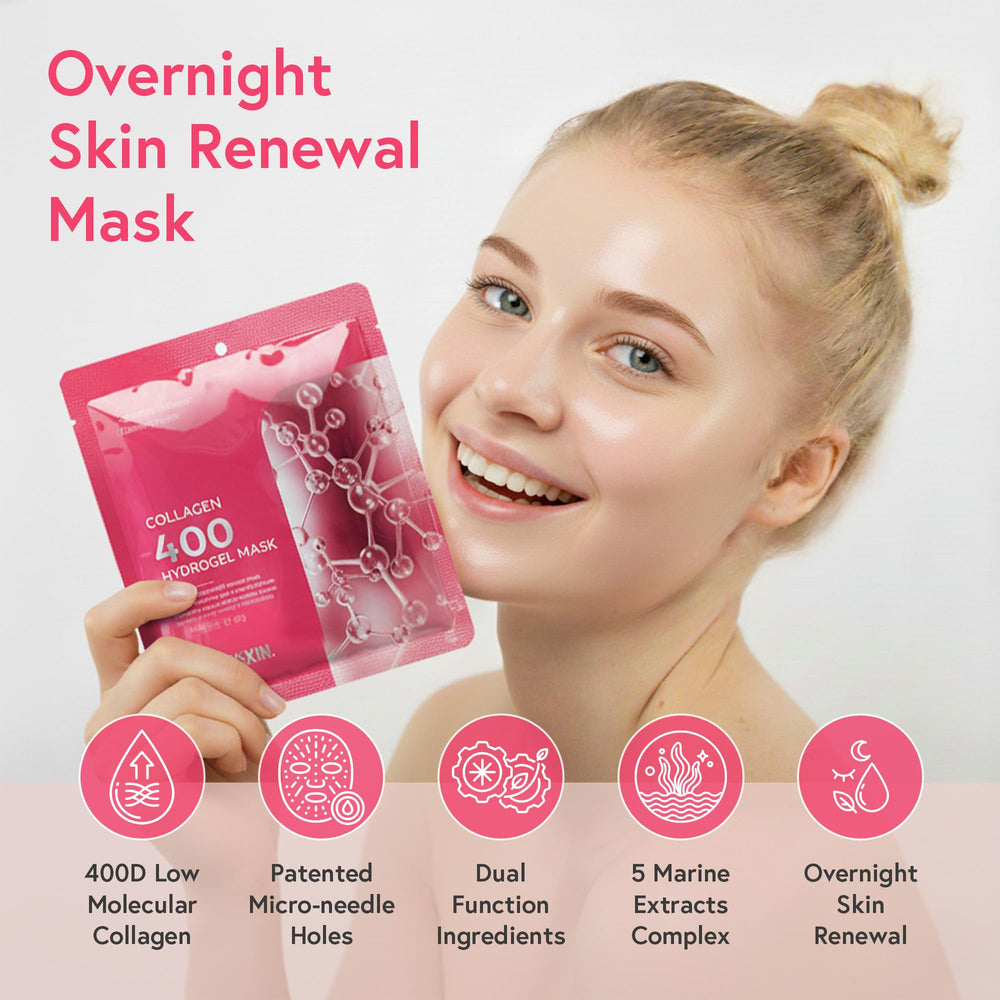 PRETTYSKIN hydrogel mask sheet closeup highlights micro-hole technology for better absorption