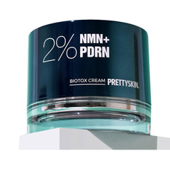 PRETTYSKIN NMN+PDRN cream jar closeup for hydrated, supple skin
