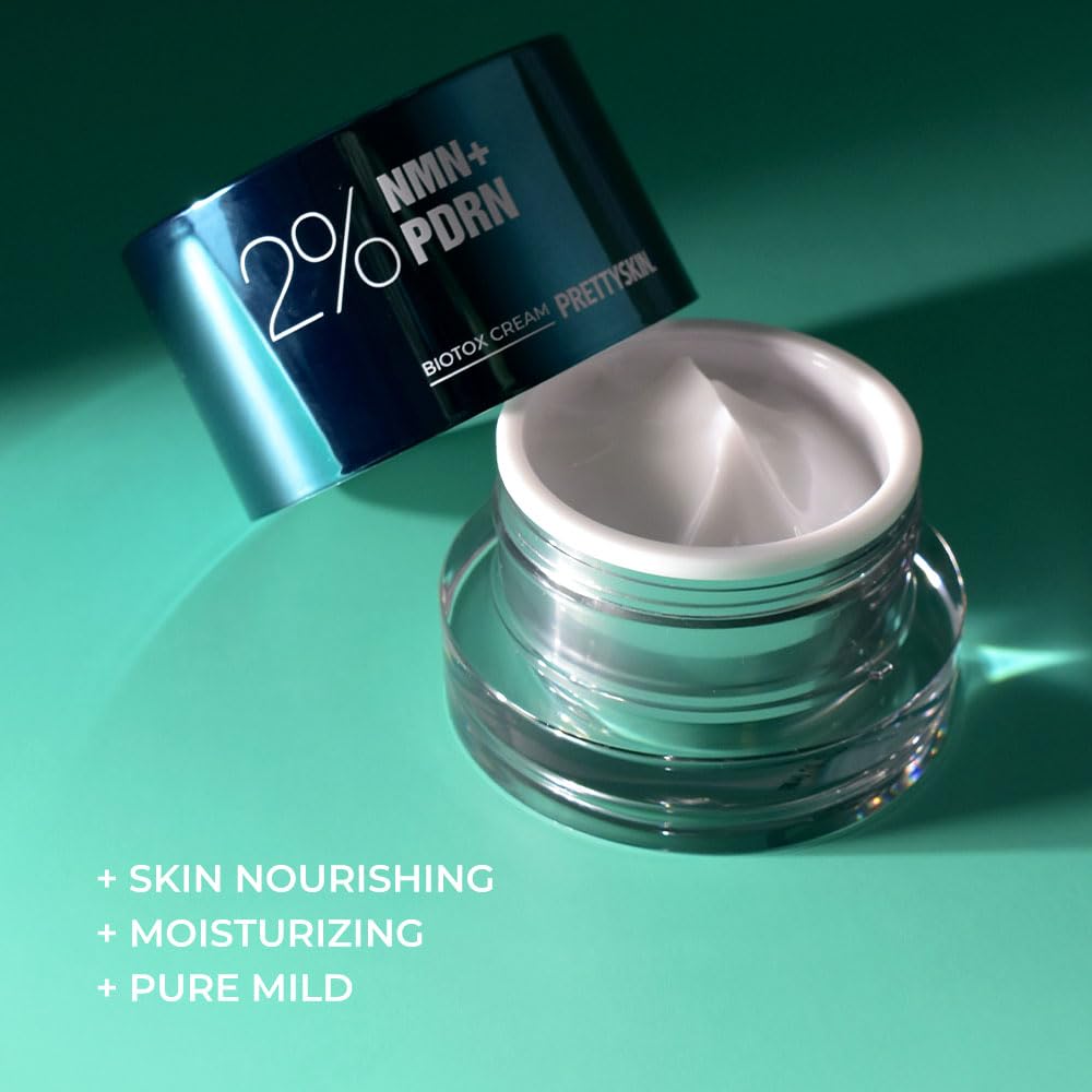 PRETTYSKIN NMN+PDRN cream swatch on skin for smooth look