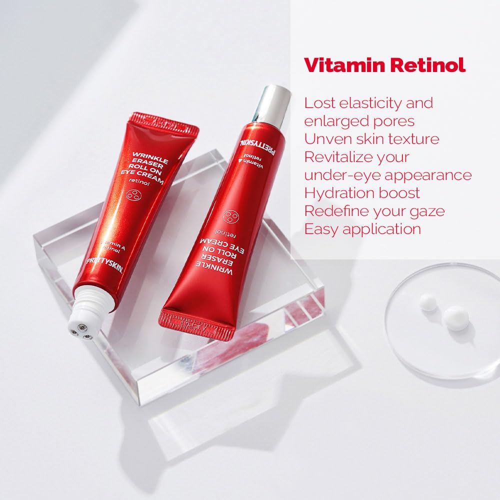 PRETTYSKIN Roll On Eye Cream roller-tip application for precise coverage.